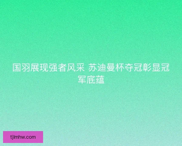 国羽展现强者风采 苏迪曼杯夺冠彰显冠军底蕴